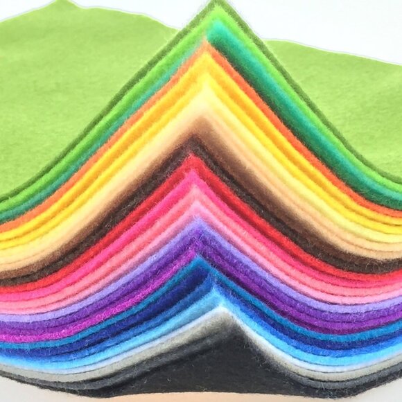 28pcs Assorted Color Craft Felt Sheets 12x8in 1.4mm Thick DIY Sewing & Craft Pro - Picture 7 of 8